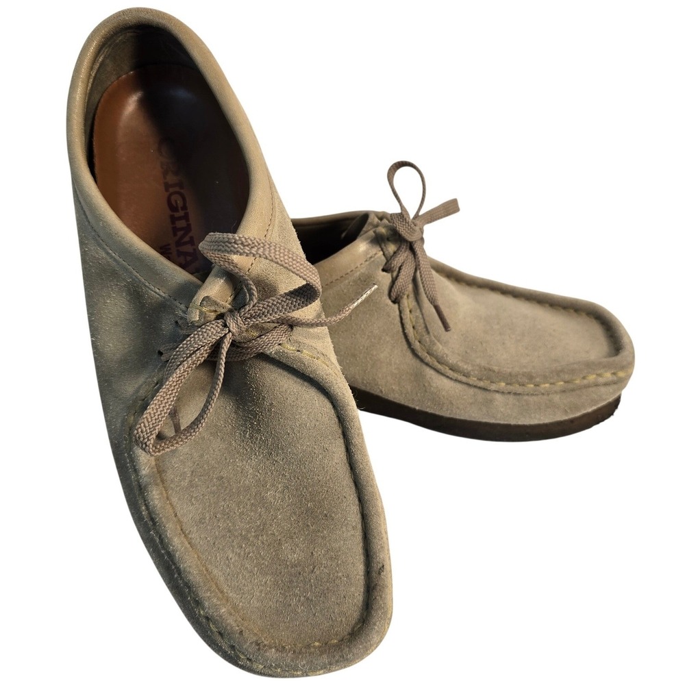 Clarks Originals Wallabee Men Sand Suede Moccasin Lace Up Crepe Sole Shoes - Picture 1 of 13